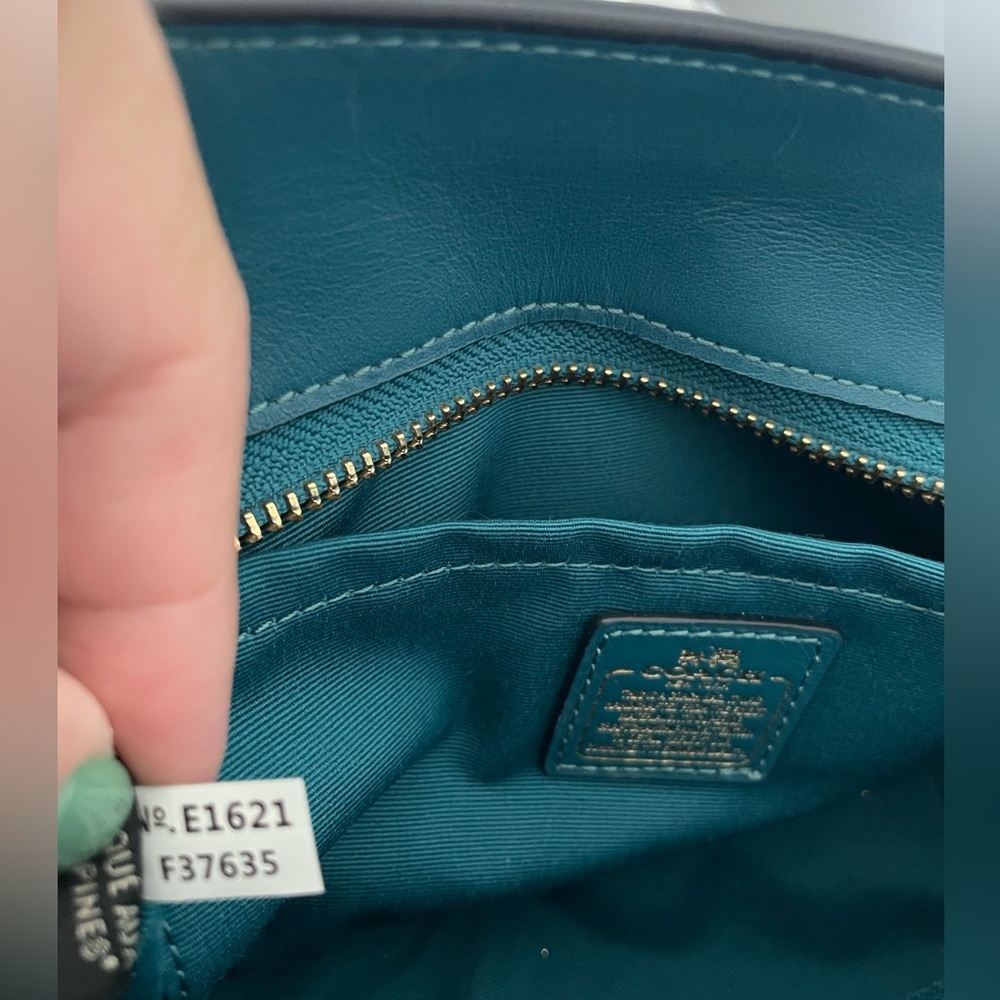 Coach Teal Mini Bag with Gold Accents - Picture 6 of 10